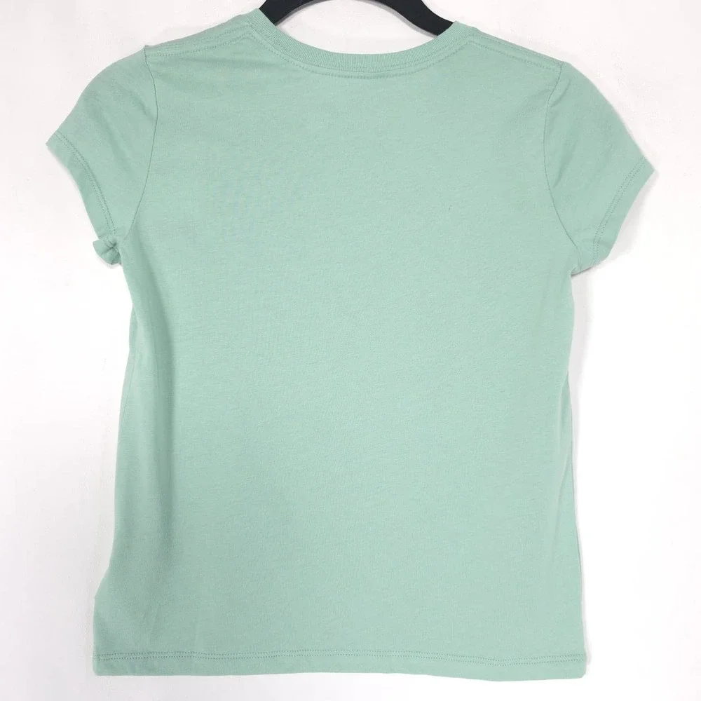 POLO RALPH LAUREN Kids Girls New T-Shirt MEDIUM 8-10 Green Logo Graphic Cotton